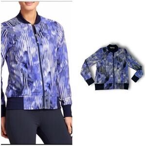 ATHLETA Wailea La Breezy Bomber jacket blue size medium